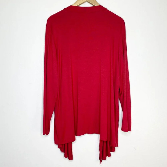 NWT Avenue Studio 14/16 Red Open Front Cardigan Long Sleeve Layering Sweater - Picture 3 of 10
